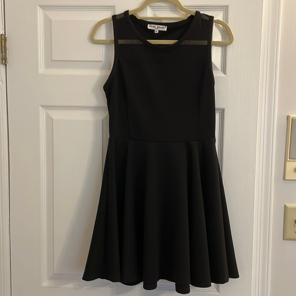 Black Dress with see through detailing at neckline
